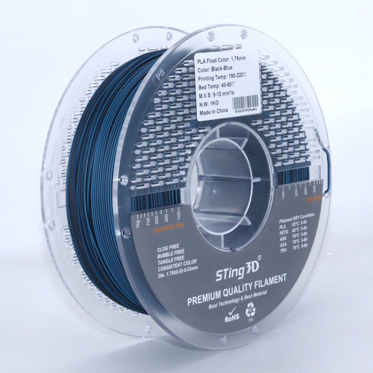 Sting3D PLA Float - أسود وأزرق
